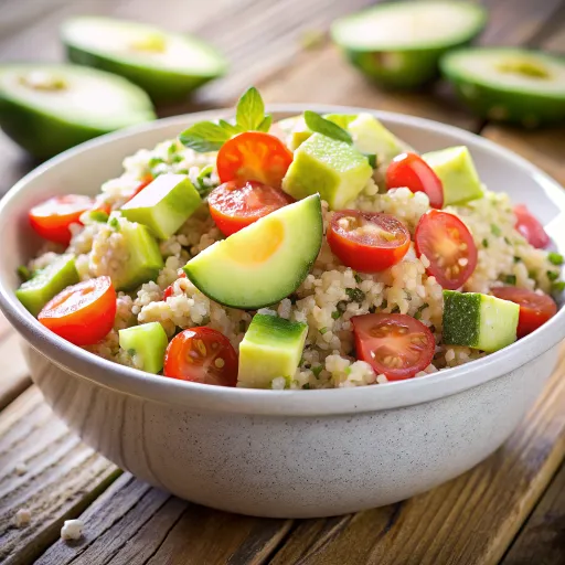 अवोकाडो और शाकाहारी सलाद बाउल